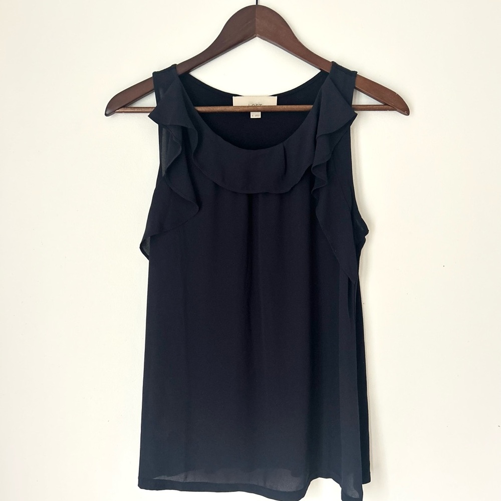 Timeless Appalachian Charm | LOFT Ruffle Trim Blouse | Size L